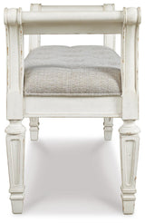 Realyn Antique White Accent Bench from Ashley Furniture - Luna Furniture