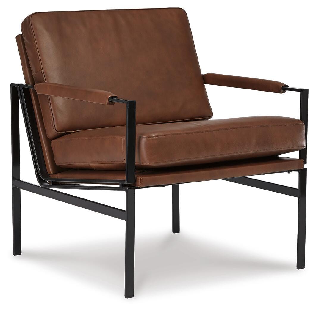 Puckman Brown/Silver Finish Accent Chair from Ashley Furniture - Luna Furniture