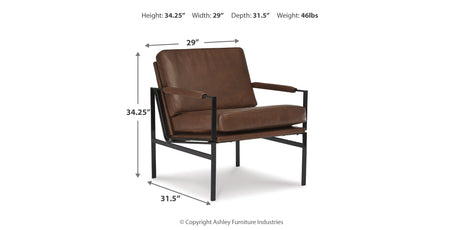 Puckman Brown/Silver Finish Accent Chair from Ashley Furniture - Luna Furniture