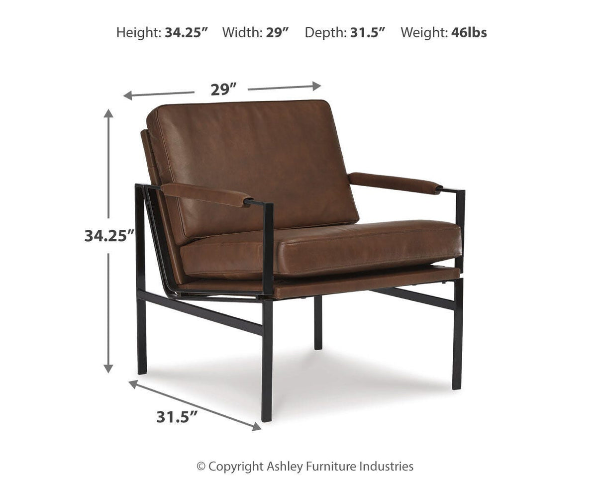 Puckman Brown/Silver Finish Accent Chair from Ashley Furniture - Luna Furniture