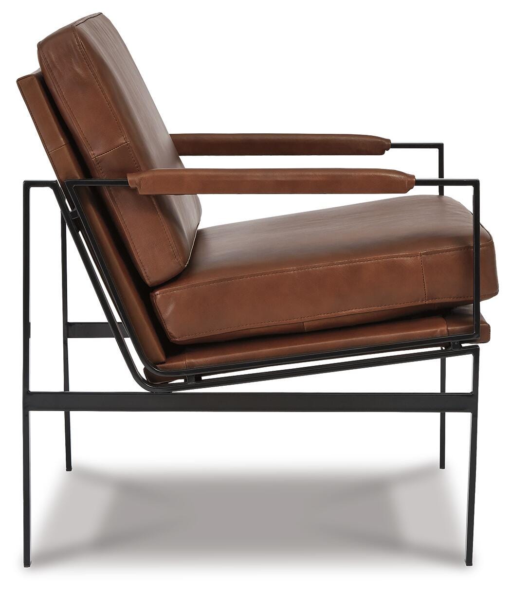 Puckman Brown/Silver Finish Accent Chair from Ashley Furniture - Luna Furniture