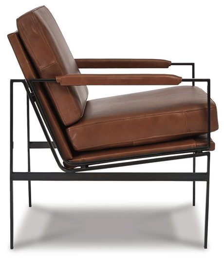 Puckman Brown/Silver Finish Accent Chair from Ashley Furniture - Luna Furniture