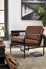 Puckman Brown/Silver Finish Accent Chair from Ashley Furniture - Luna Furniture