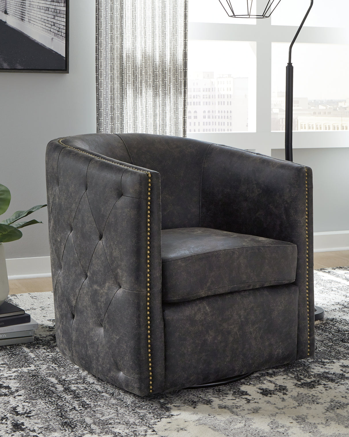 Brentlow Distressed Black Accent Chair from Ashley - Luna Furniture