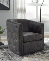 Brentlow Distressed Black Accent Chair from Ashley - Luna Furniture