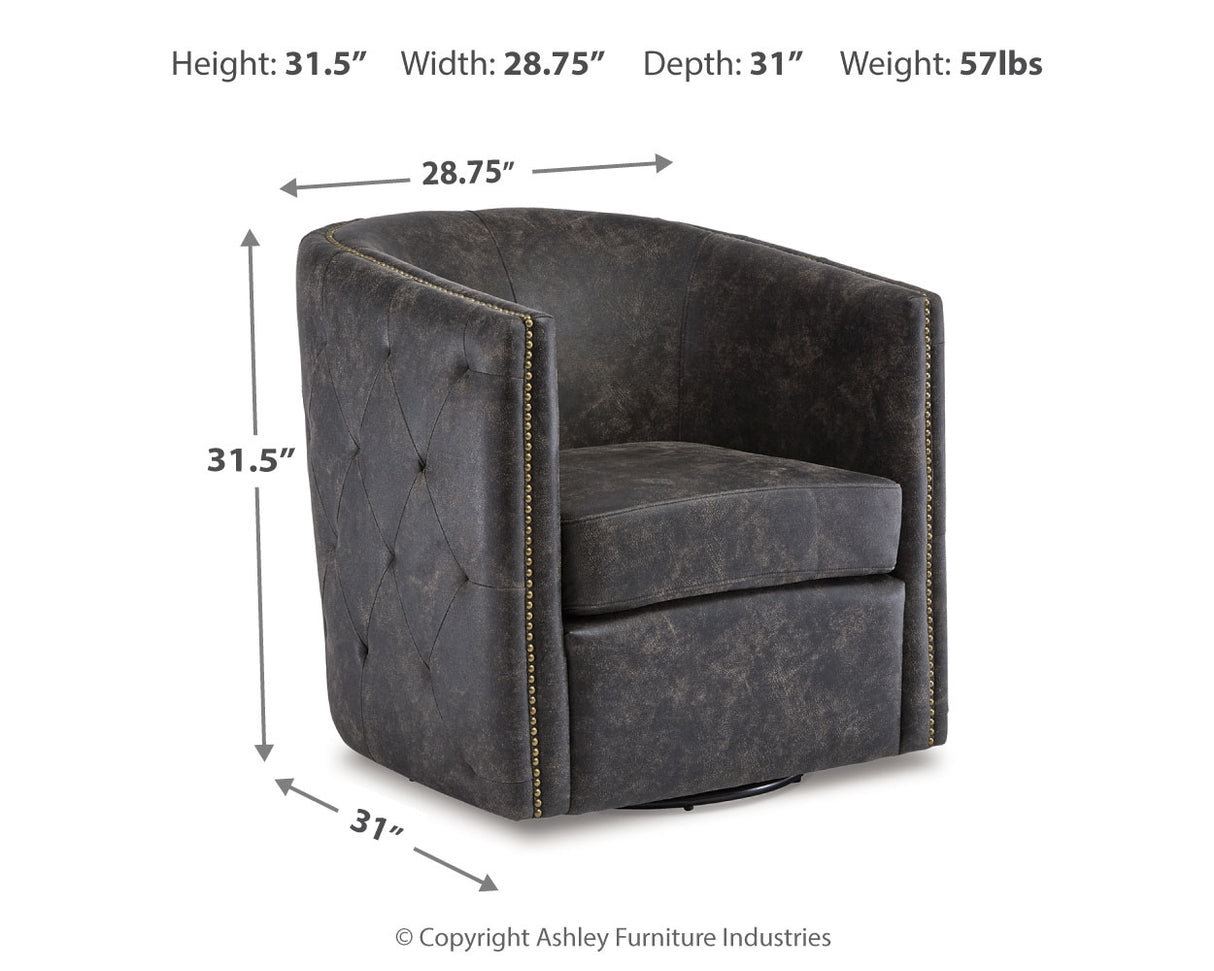 Brentlow Distressed Black Accent Chair from Ashley - Luna Furniture
