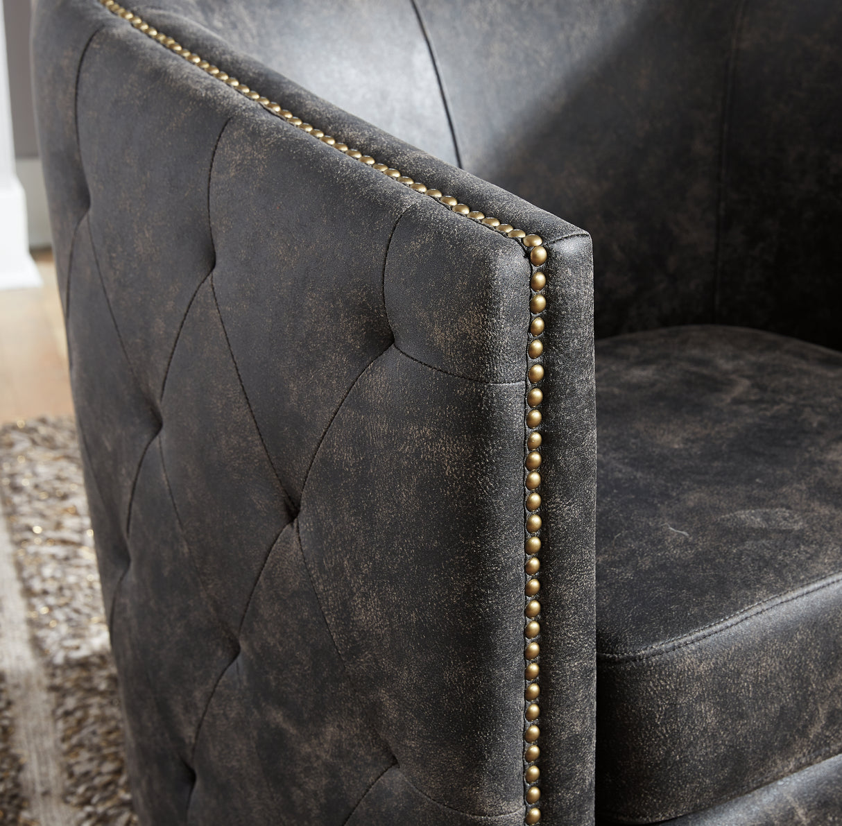 Brentlow Distressed Black Accent Chair from Ashley - Luna Furniture