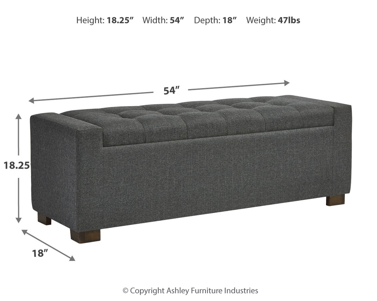 Cortwell Gray Storage Bench from Ashley - Luna Furniture