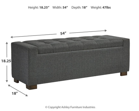 Cortwell Gray Storage Bench from Ashley - Luna Furniture