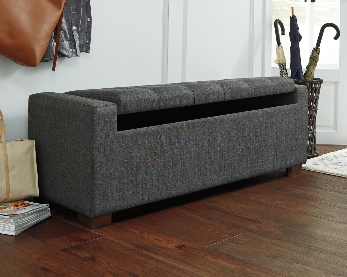 Cortwell Gray Storage Bench from Ashley - Luna Furniture