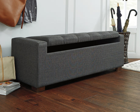 Cortwell Gray Storage Bench from Ashley - Luna Furniture