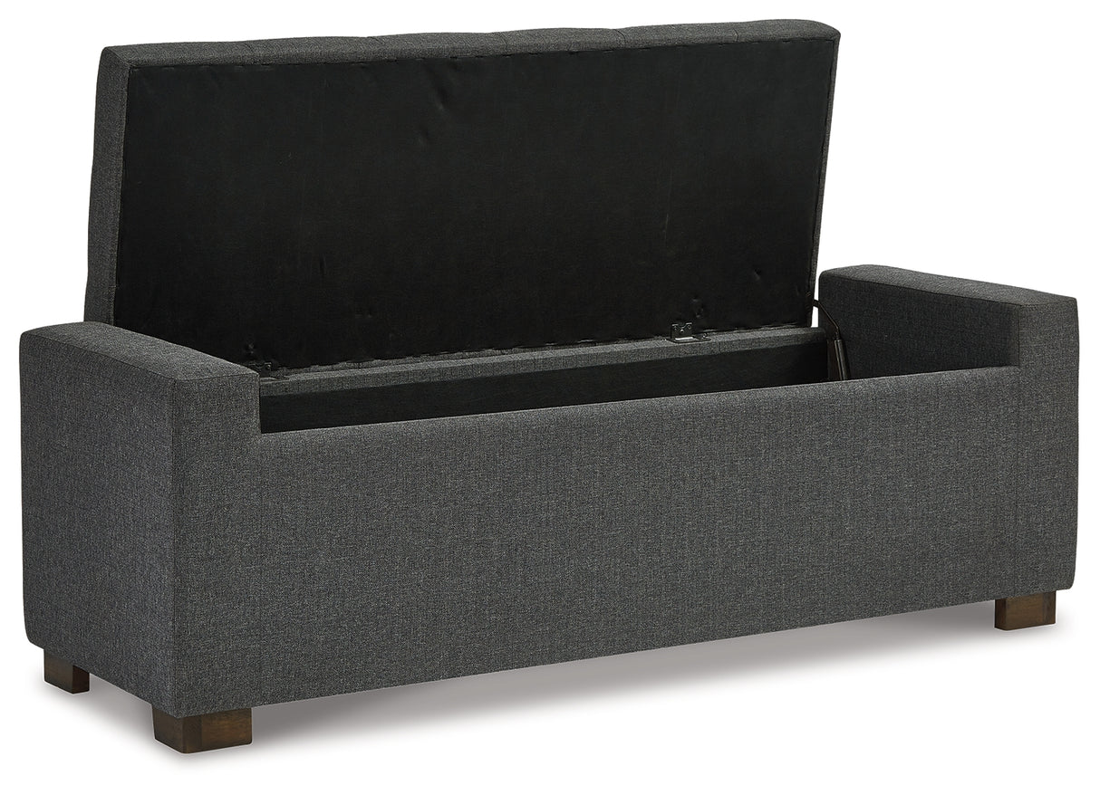 Cortwell Gray Storage Bench from Ashley - Luna Furniture