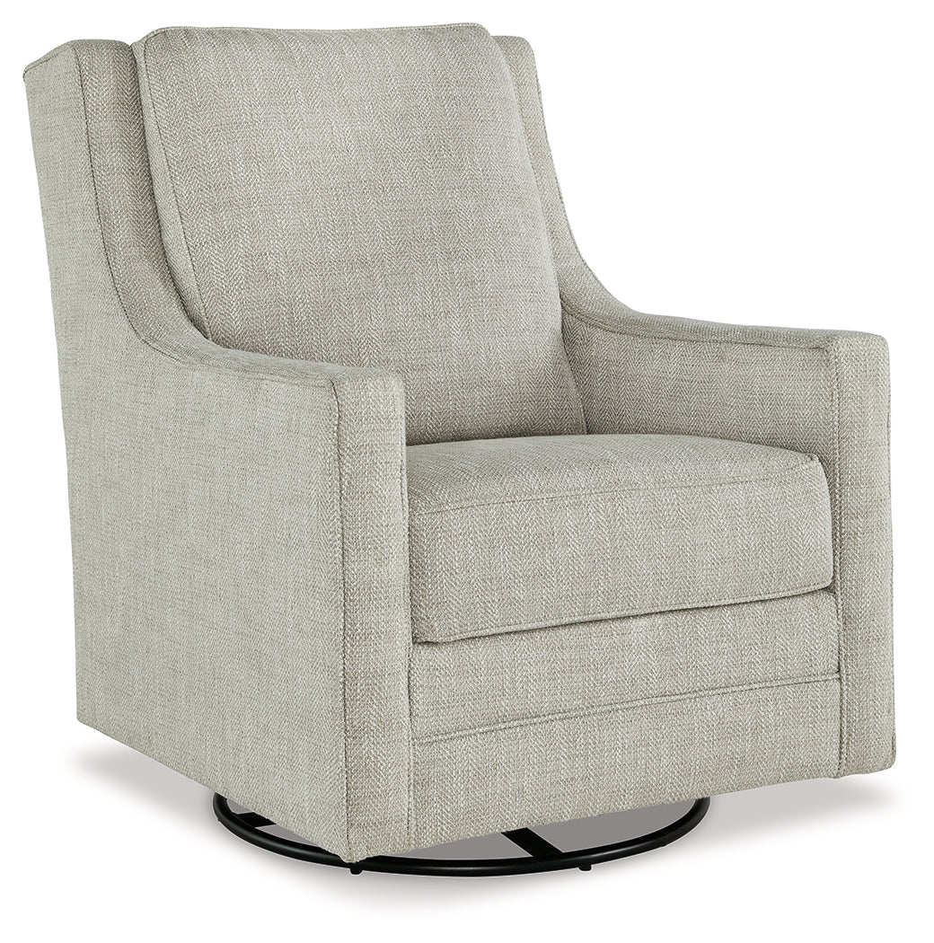 Kambria Fog Swivel Glider Accent Chair from Ashley - Luna Furniture