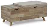 Gerdanet Beige/Brown Storage Bench from Ashley - Luna Furniture