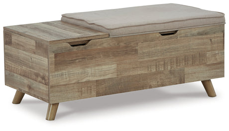 Gerdanet Beige/Brown Storage Bench from Ashley - Luna Furniture