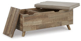 Gerdanet Beige/Brown Storage Bench from Ashley - Luna Furniture