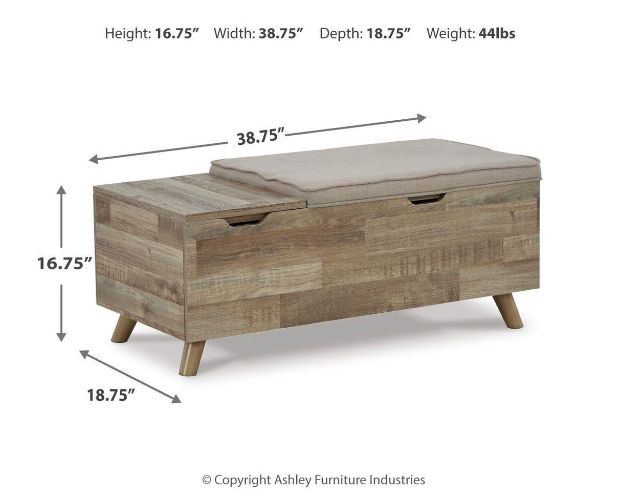 Gerdanet Beige/Brown Storage Bench from Ashley - Luna Furniture