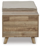 Gerdanet Beige/Brown Storage Bench from Ashley - Luna Furniture
