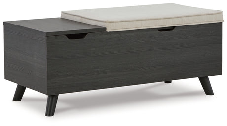 Yarlow Linen/Gray Storage Bench from Ashley - Luna Furniture