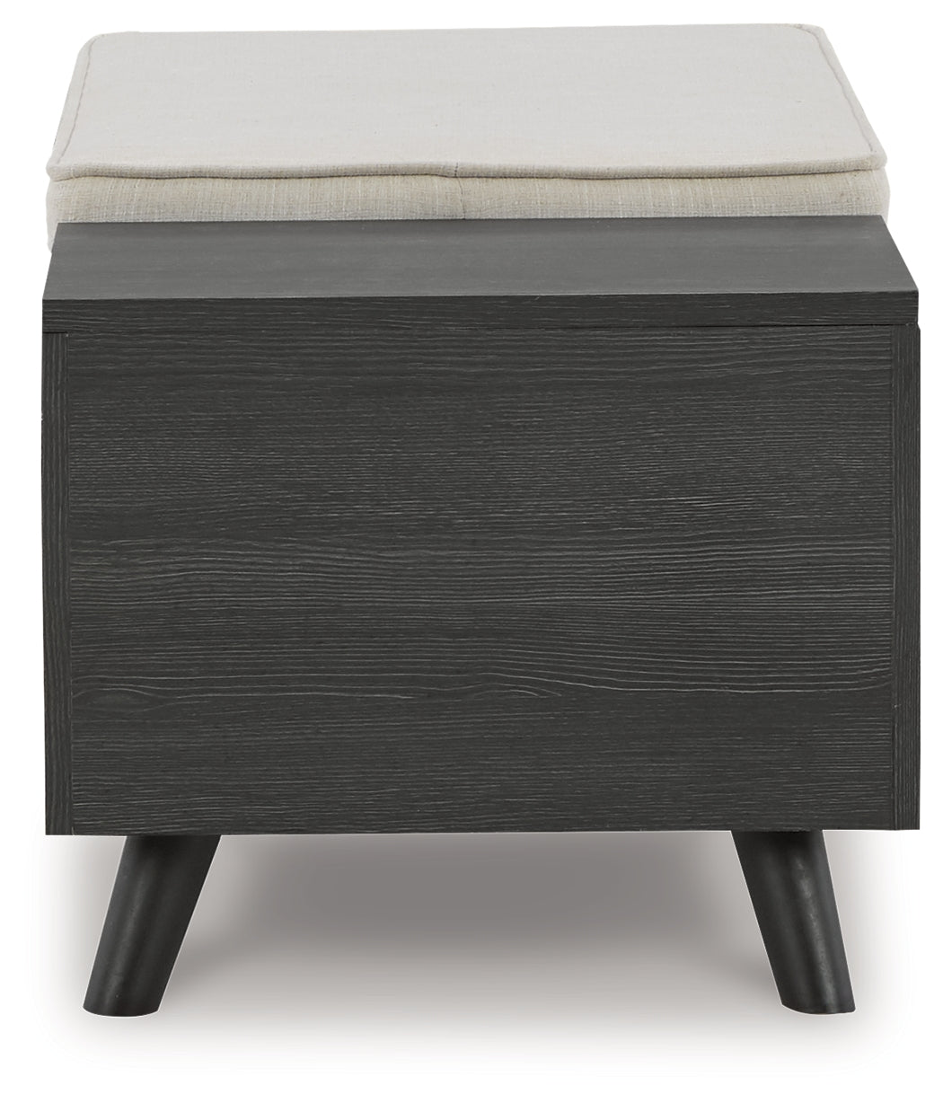 Yarlow Linen/Gray Storage Bench from Ashley - Luna Furniture