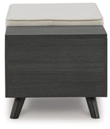 Yarlow Linen/Gray Storage Bench from Ashley - Luna Furniture