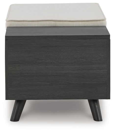 Yarlow Linen/Gray Storage Bench from Ashley - Luna Furniture