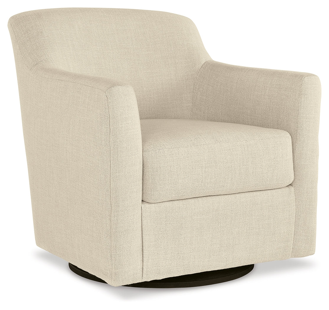 Bradney Linen Swivel Accent Chair from Ashley - Luna Furniture