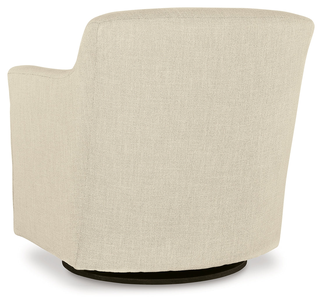 Bradney Linen Swivel Accent Chair from Ashley - Luna Furniture