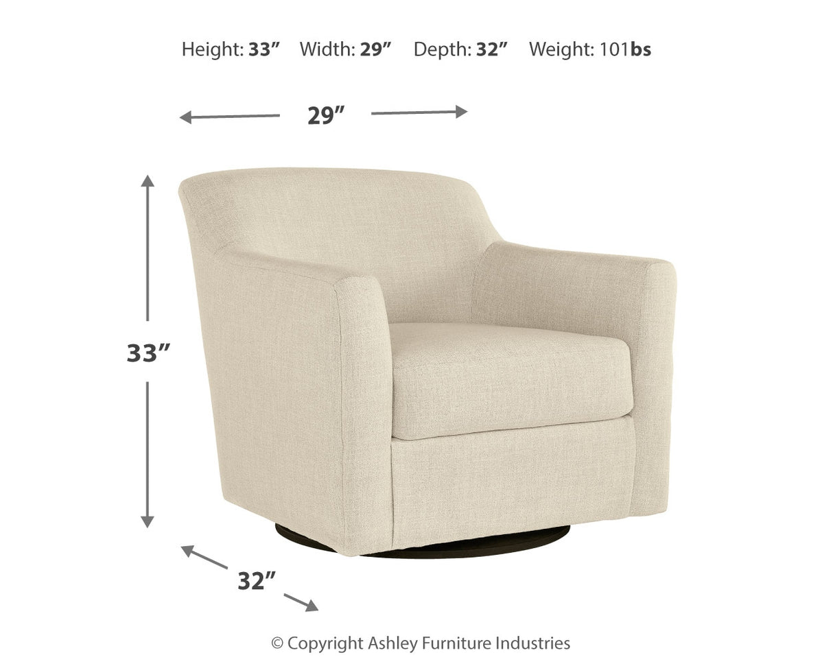 Bradney Linen Swivel Accent Chair from Ashley - Luna Furniture