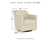 Bradney Linen Swivel Accent Chair from Ashley - Luna Furniture