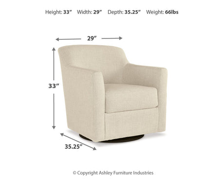 Bradney Linen Swivel Accent Chair from Ashley - Luna Furniture