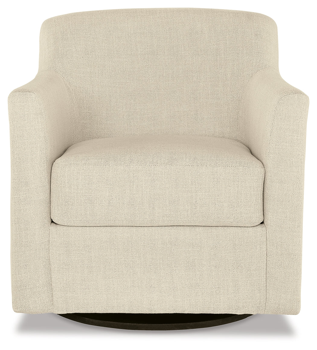 Bradney Linen Swivel Accent Chair from Ashley - Luna Furniture