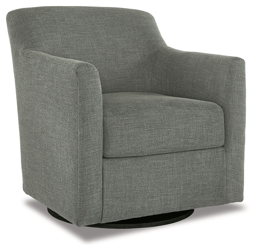 Bradney Smoke Swivel Accent Chair from Ashley - Luna Furniture