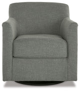 Bradney Smoke Swivel Accent Chair from Ashley - Luna Furniture
