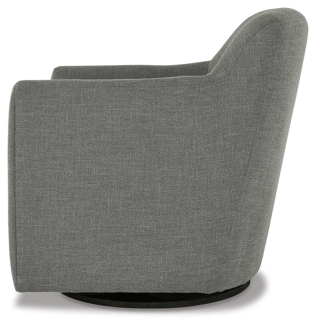Bradney Smoke Swivel Accent Chair from Ashley - Luna Furniture