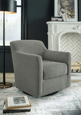 Bradney Smoke Swivel Accent Chair from Ashley - Luna Furniture