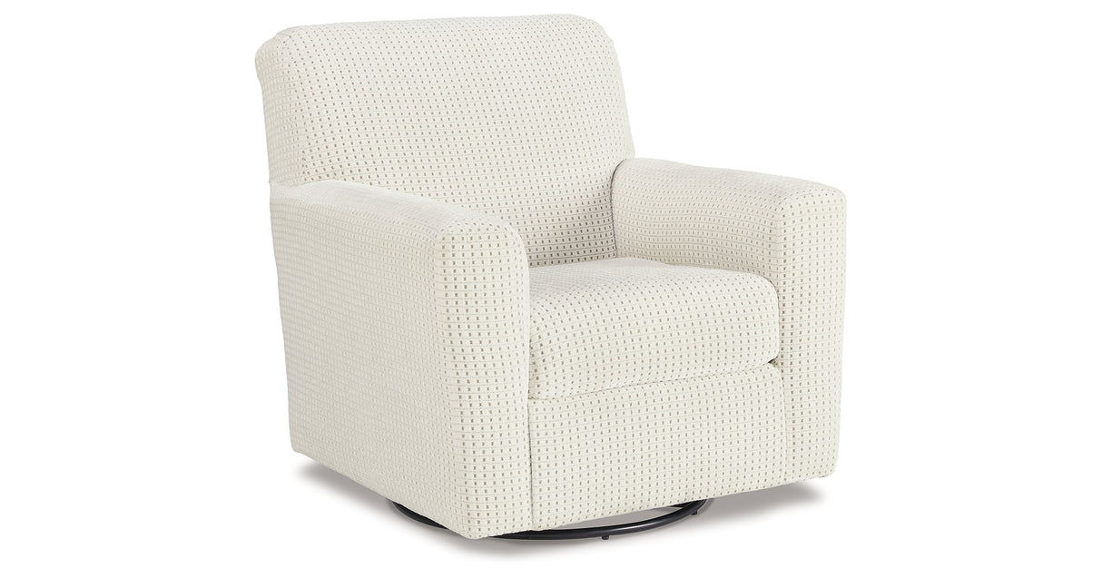 Herstow Ivory Swivel Glider Accent Chair from Ashley - Luna Furniture