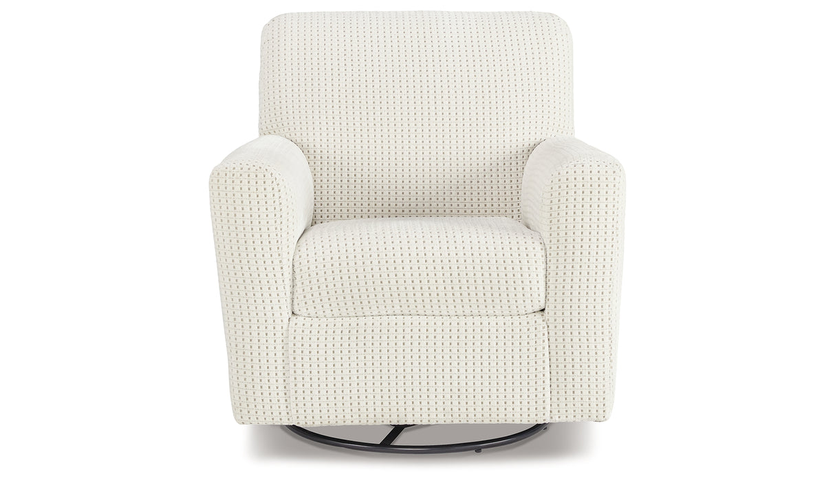 Herstow Ivory Swivel Glider Accent Chair from Ashley - Luna Furniture