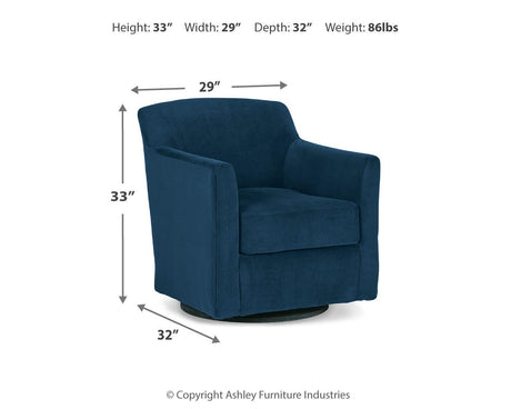 Bradney Ink Swivel Accent Chair from Ashley - Luna Furniture