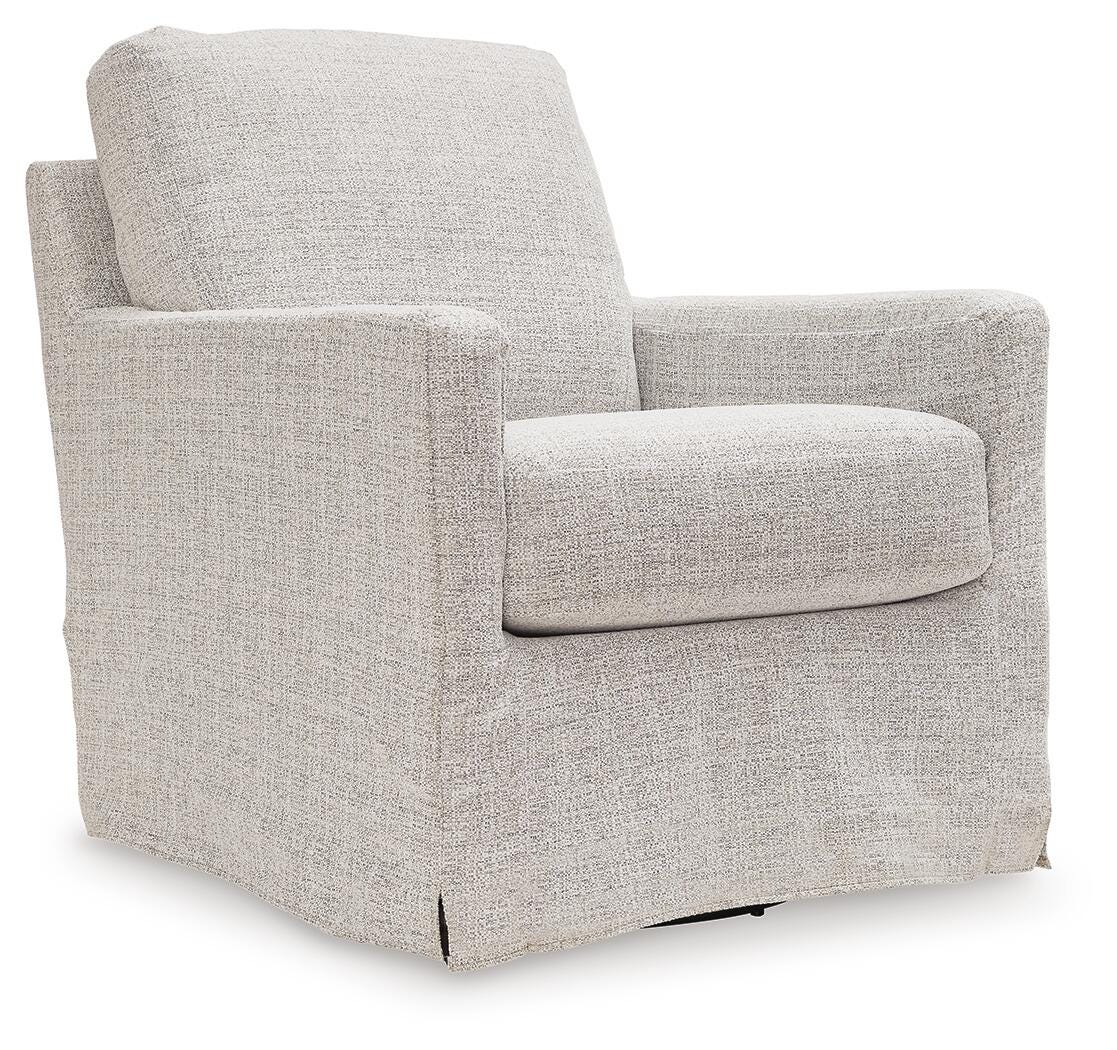 Ashley Nenana Next-Gen Nuvella Stone Swivel Glider Accent Chair