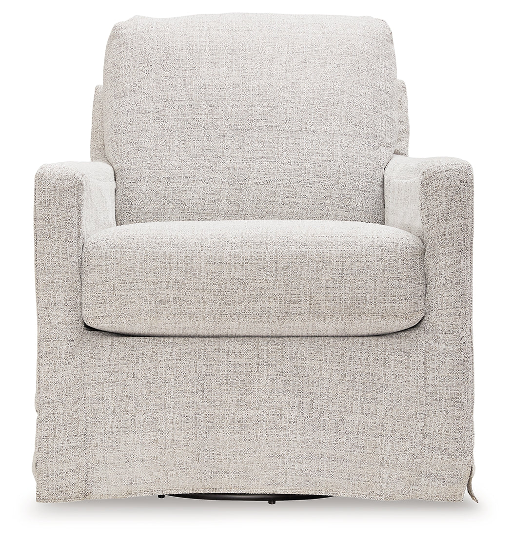 Ashley Nenana Next-Gen Nuvella Stone Swivel Glider Accent Chair