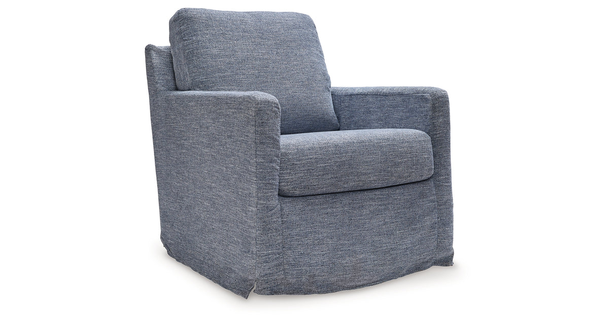 Nenana Next-Gen Nuvella Denim Swivel Glider Accent Chair from Ashley - Luna Furniture
