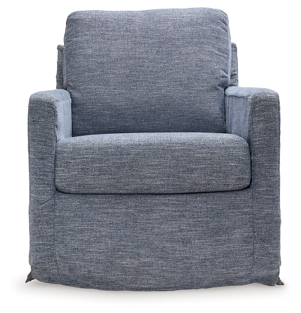 Nenana Next-Gen Nuvella Denim Swivel Glider Accent Chair from Ashley - Luna Furniture