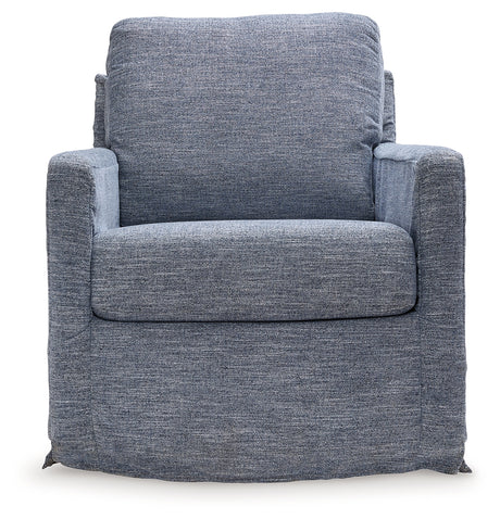 Nenana Next-Gen Nuvella Denim Swivel Glider Accent Chair from Ashley Furniture - Luna Furniture