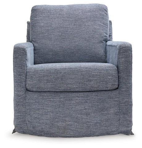 Nenana Next-Gen Nuvella Denim Swivel Glider Accent Chair from Ashley Furniture - Luna Furniture