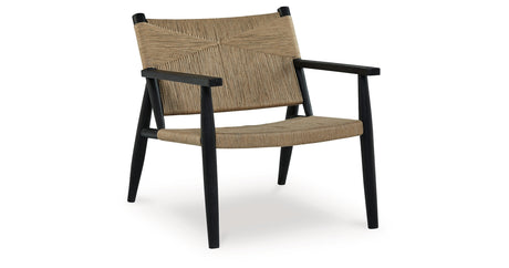 Halfmore Black/Natural Accent Chair from Ashley Furniture - Luna Furniture