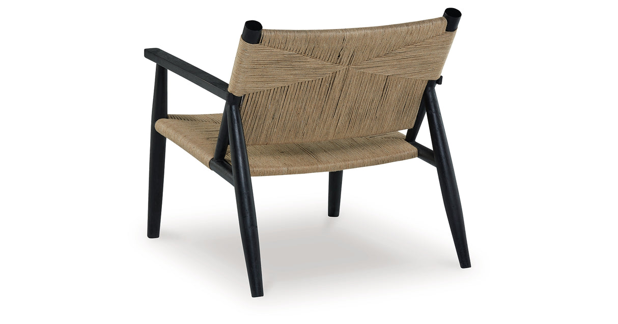 Halfmore Black/Natural Accent Chair from Ashley Furniture - Luna Furniture