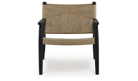 Halfmore Black/Natural Accent Chair from Ashley Furniture - Luna Furniture