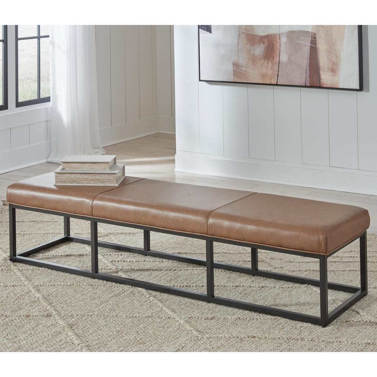 Joston Caramel Accent Bench