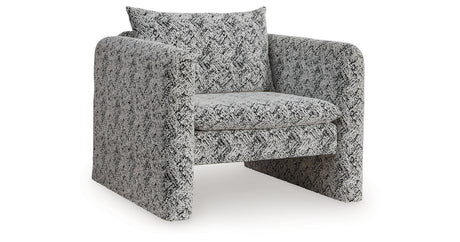 Kenbell Black/White Accent Chair from Ashley Furniture - Luna Furniture